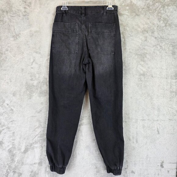 Forever 21 Premium Pants Womens Small Black Denim Jogger Carpenter Style - Picture 8 of 10